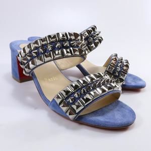 Tina Goes Mad 55mm Jeans Blue Silver studded Spiked sandals d251
